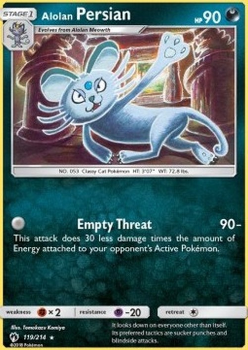 Pokemon Alolan Persian (LOT 119)