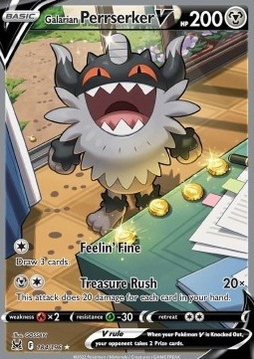 Pokemon Galarian Perrserker V  (LOR 184)