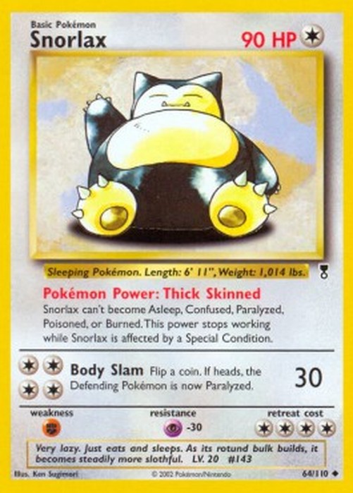 Pokemon Snorlax  (LC 64)