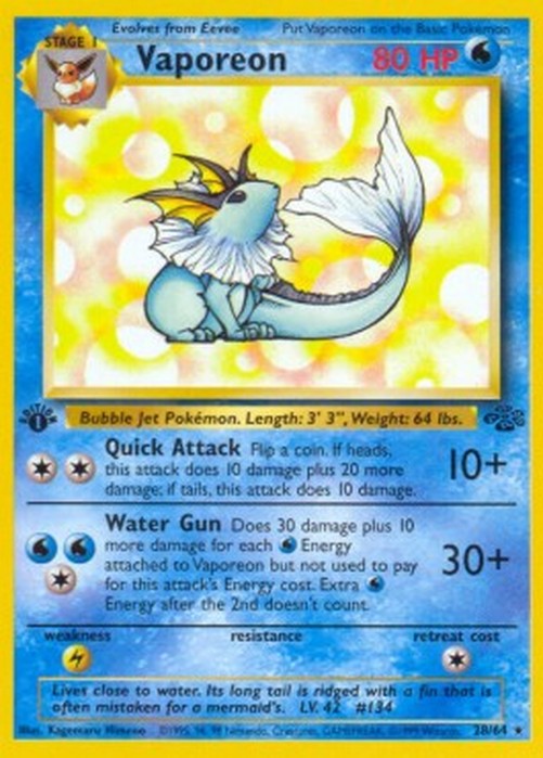 Pokemon Vaporeon  (JU 28)