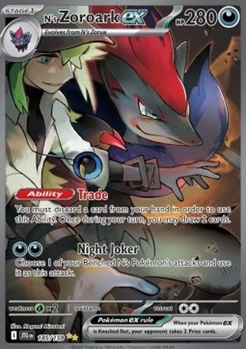 Pokemon N's Zoroark ex (JTG 185)