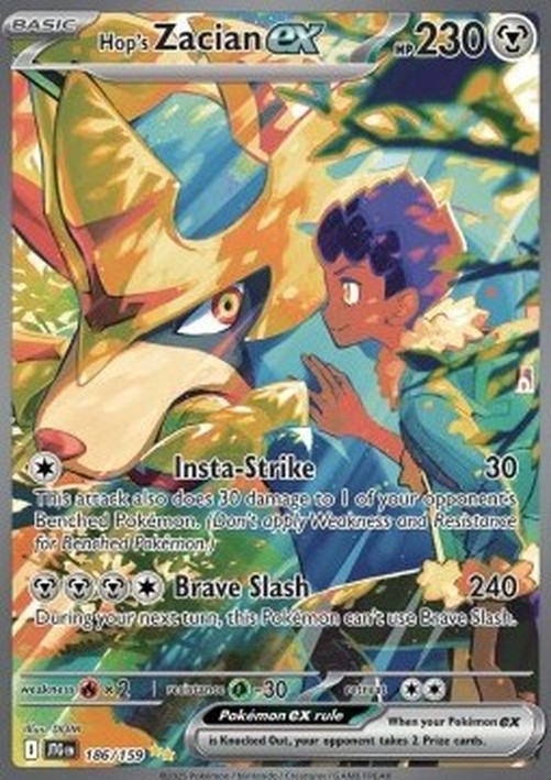 Pokemon Hop's Zacian ex  (JTG 186)