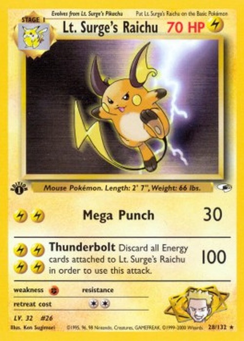 Pokemon Lt. Surge's Raichu  (GH 28)