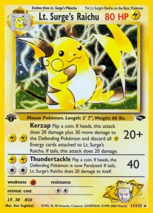 Pokemon Lt. Surge's Raichu (GC 11)
