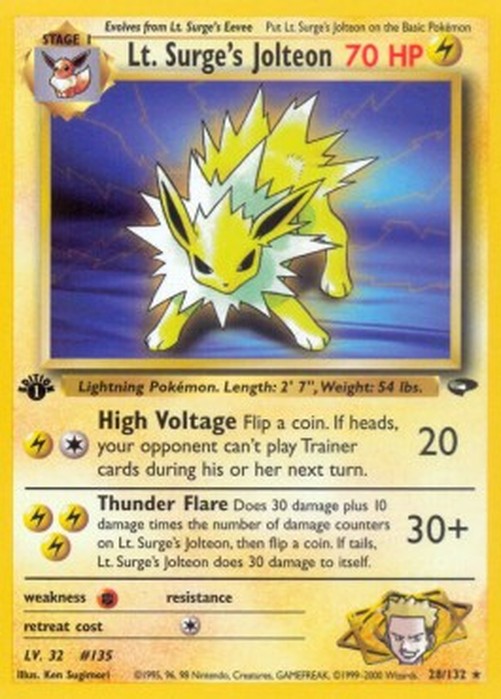 Pokemon Lt. Surge's Jolteon (GC 28)