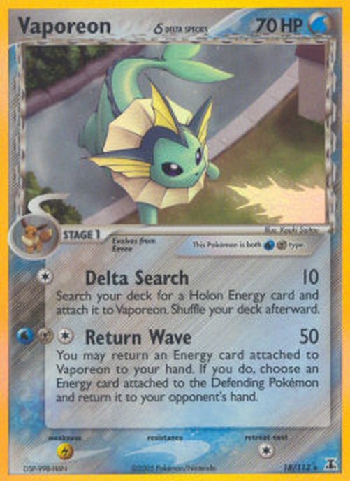 Pokemon Vaporeon δ Delta Species (DS 18)