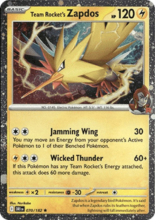 Pokemon Team Rocket's Zapdos  (xDRI 070)