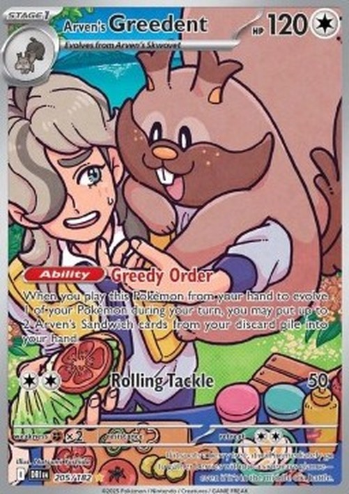 Pokemon Arven's Greedent (DRI 205)