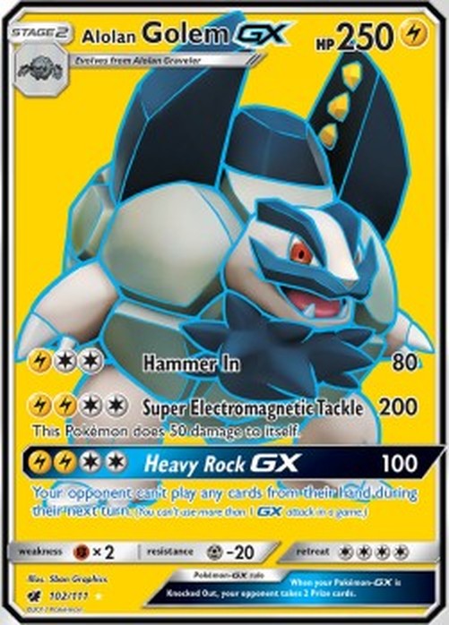 Pokemon Alolan Golem GX  (CIN 102)