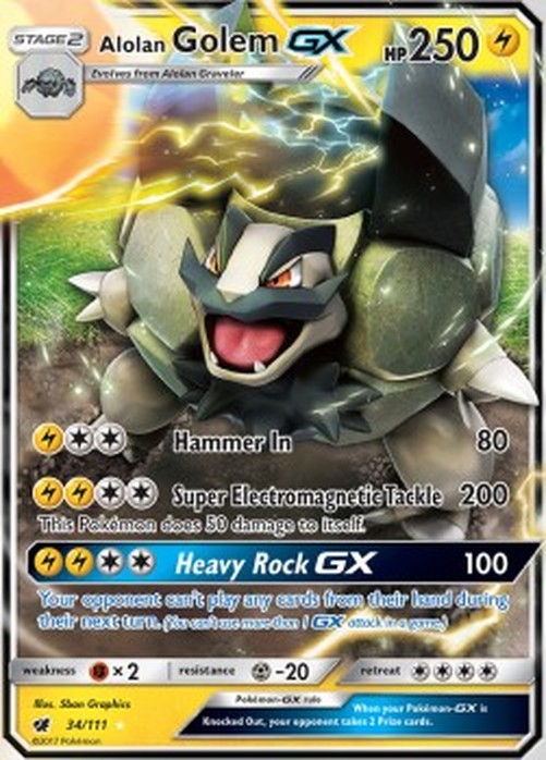 Pokemon Alolan Golem GX  (CIN 34)
