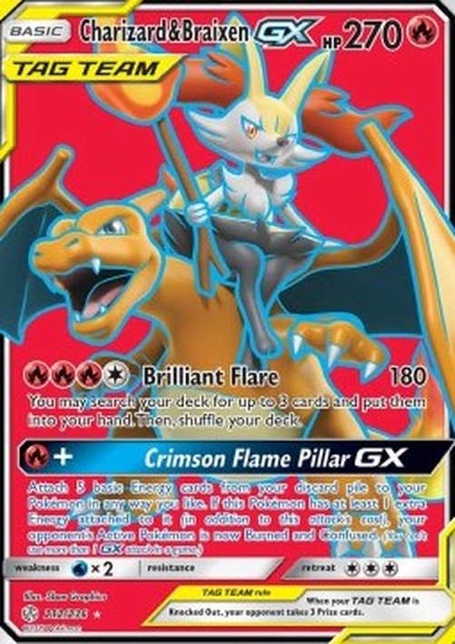 Pokemon Charizard & Braixen GX  (CEC 212)