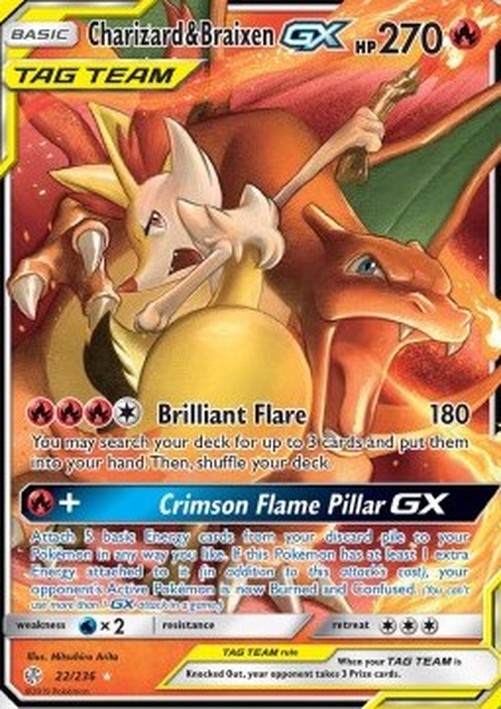 Pokemon Charizard & Braixen GX  (CEC 22)
