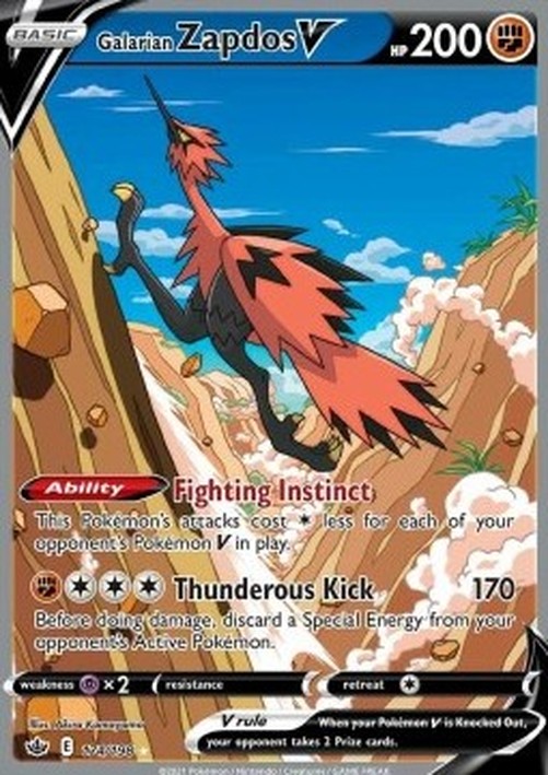 Pokemon Galarian Zapdos V  (CRE 174)
