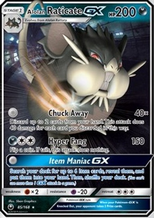 Pokemon Alolan Raticate GX (CES 85)
