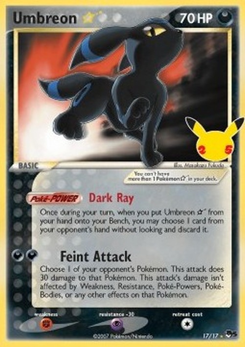Pokemon Umbreon Gold Star  (CEL POP5 17)