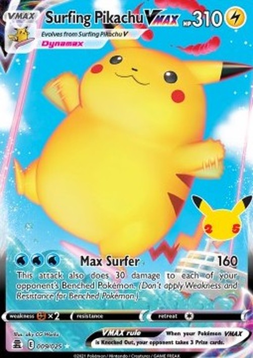 Pokemon Surfing Pikachu VMAX (CEL 009)