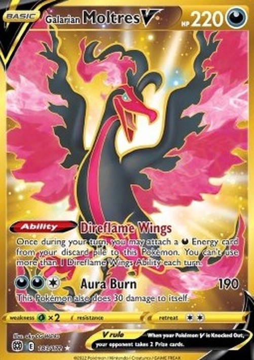 Pokemon Galarian Moltres V  (BRS 183)