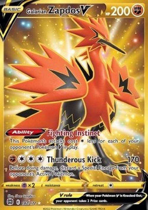 Pokemon Galarian Zapdos V  (BRS 182)