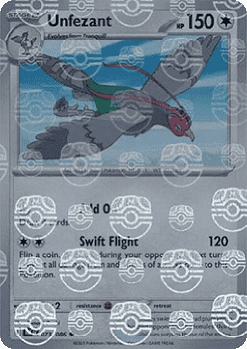 Pokemon Unfezant  (xBLK 073)