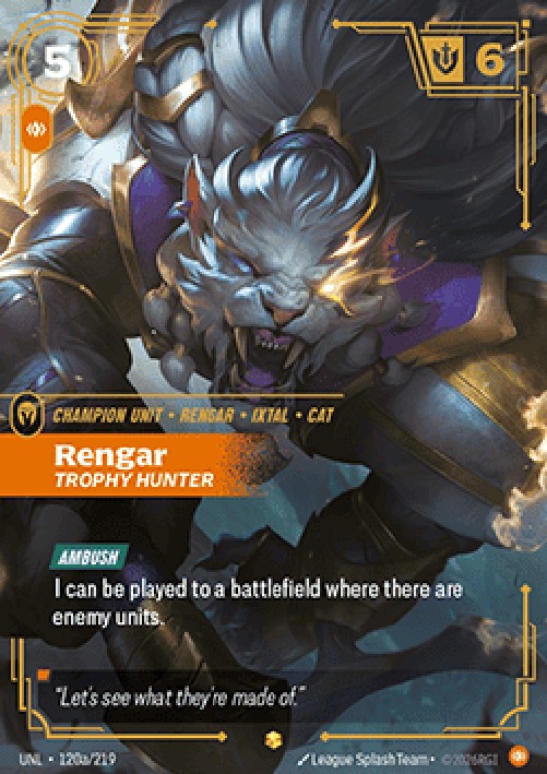 Riftbound UNL Rengar, Trophy Hunter (V.2 - Showcase)