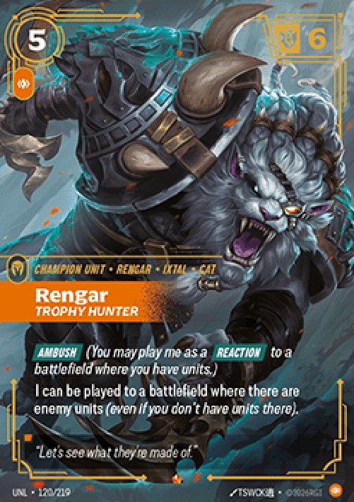 Riftbound UNL Rengar, Trophy Hunter (V.1 - Epic)