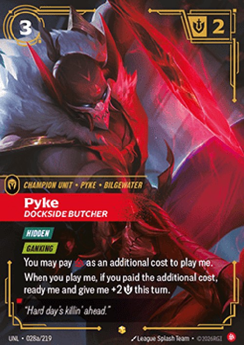 Riftbound UNL Pyke, Dockside Butcher (V.2 - Showcase)