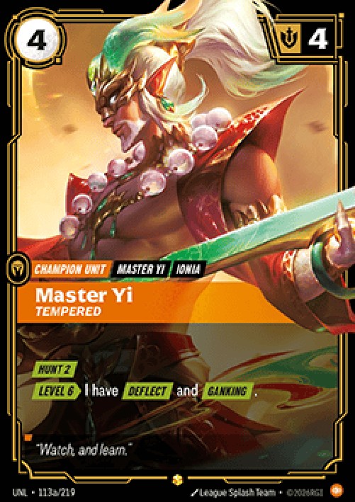 Riftbound UNL Master Yi, Tempered (V.2 - Showcase)