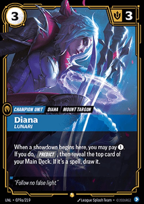 Riftbound UNL Diana, Lunari (V.2 - Showcase)