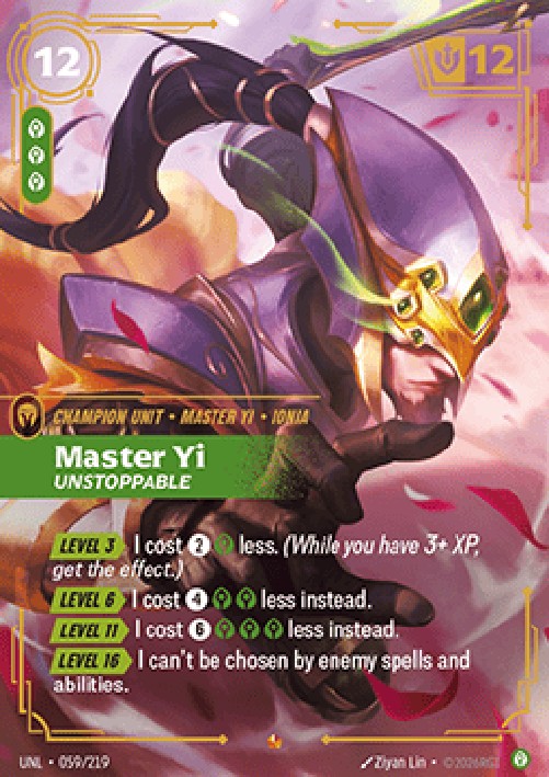 Riftbound UNL Master Yi, Unstoppable (V.1 - Epic)