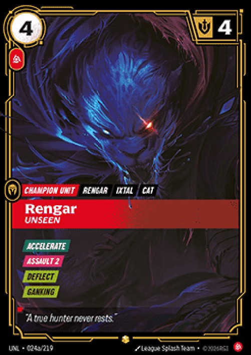 Riftbound UNL Rengar, Unseen (V.2 - Showcase)