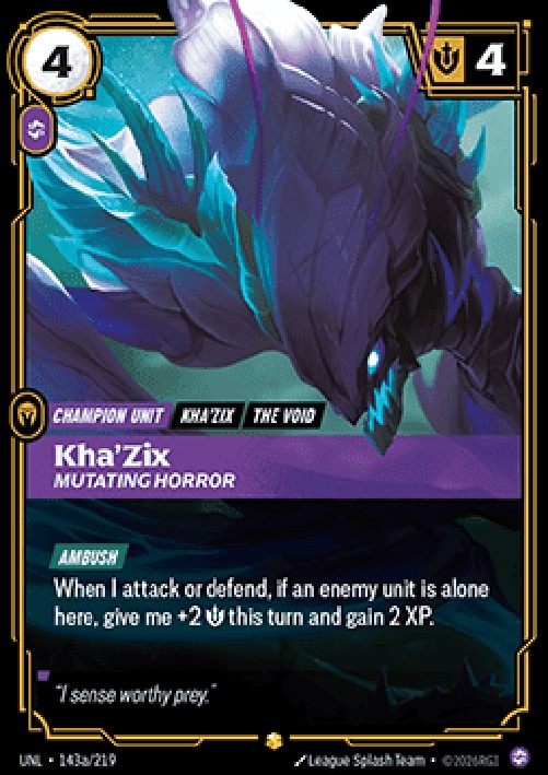 Riftbound UNL Kha'Zix, Mutating Horror (V.2 - Showcase)