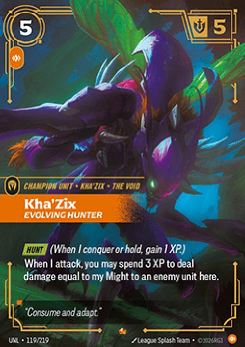 Riftbound UNL Kha'Zix, Evolving Hunter (V.1 - Epic)