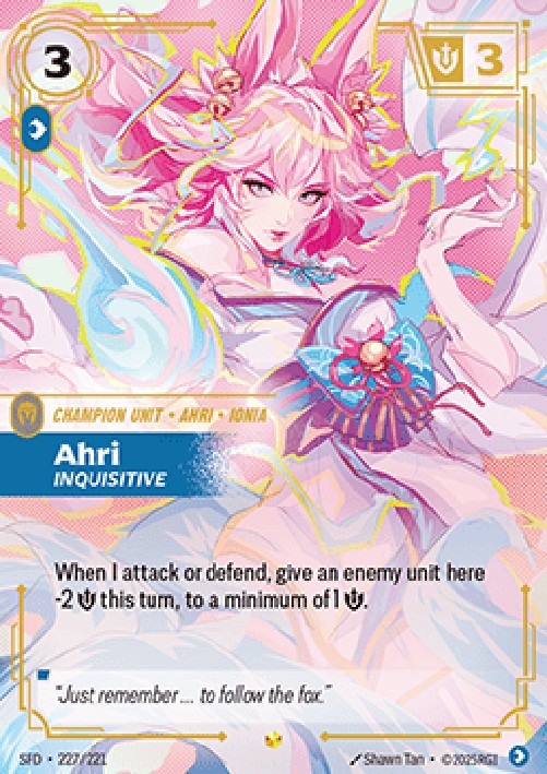 Riftbound SFD Ahri, Inquisitive (V.1 - Showcase)