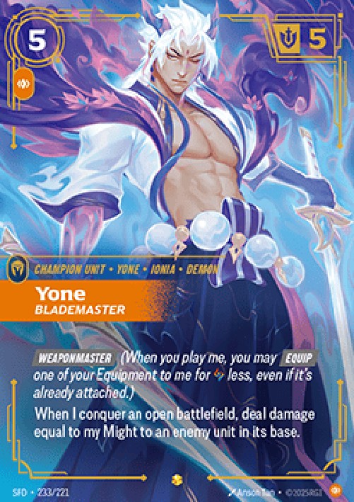 Riftbound SFD Yone, Blademaster (V.2 - Showcase)
