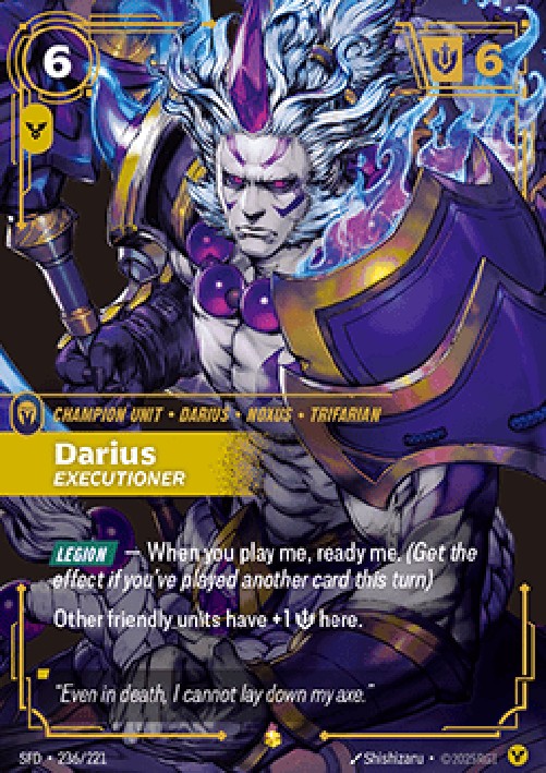 Riftbound SFD Darius, Executioner (V.1 - Showcase)