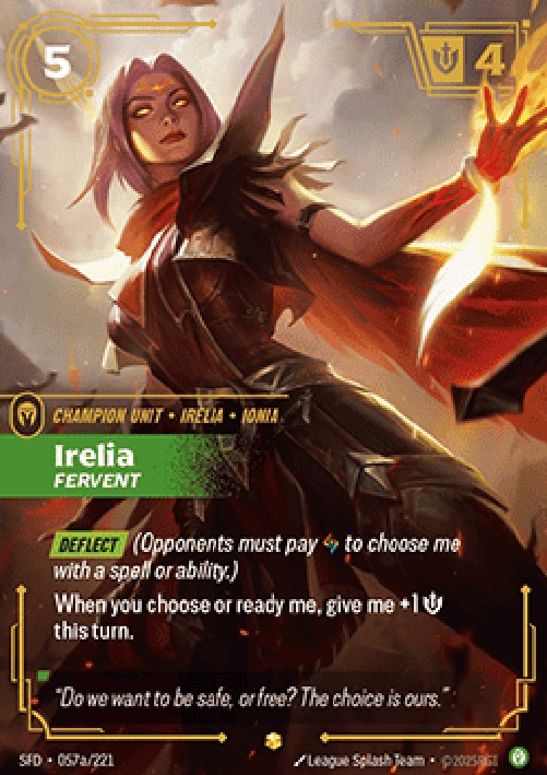 Riftbound SFD Irelia, Fervent (V.2 - Showcase)