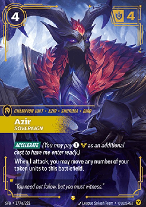 Riftbound SFD Azir, Sovereign (V.2 - Showcase)