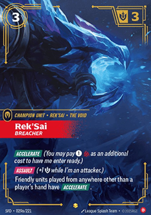 Riftbound SFD Rek'Sai, Breacher (V.2 - Showcase)