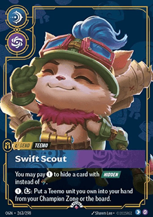Riftbound OGNX Teemo, Swift Scout (V.1 - Rare)