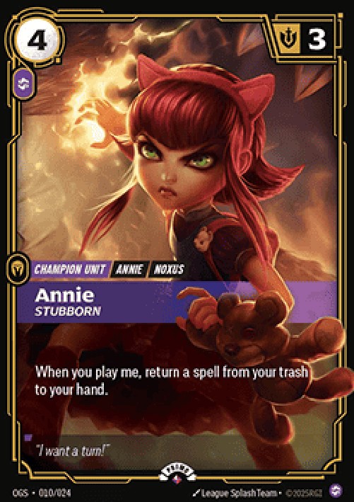 Riftbound OGNX Annie, Stubborn