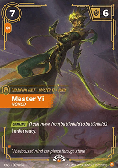 Riftbound OGNX Master Yi, Honed