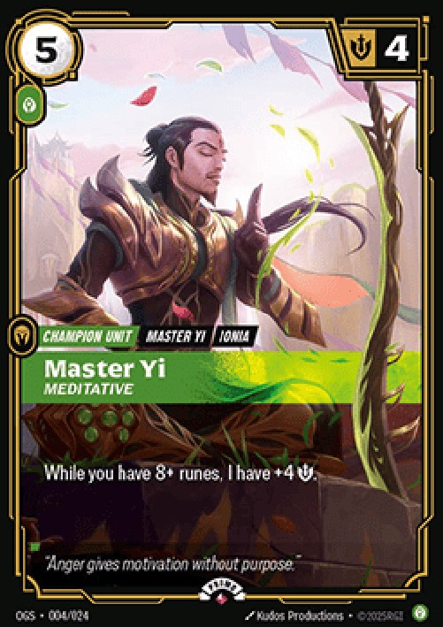 Riftbound OGNX Master Yi, Meditative