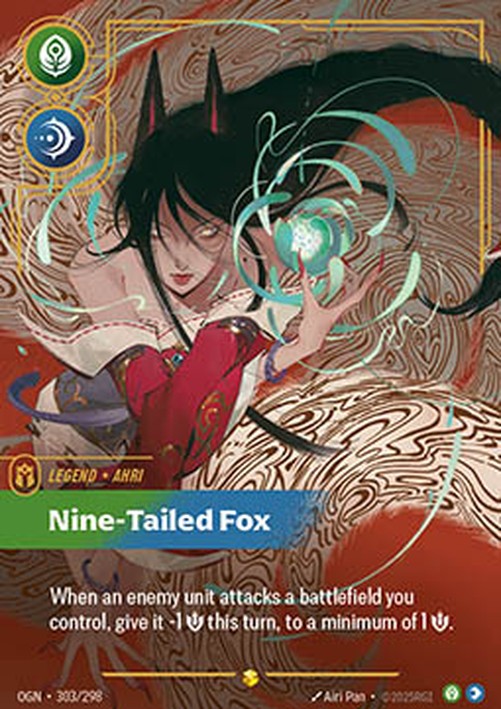 Riftbound OGN Ahri, Nine-Tailed Fox (V.2 - Showcase)
