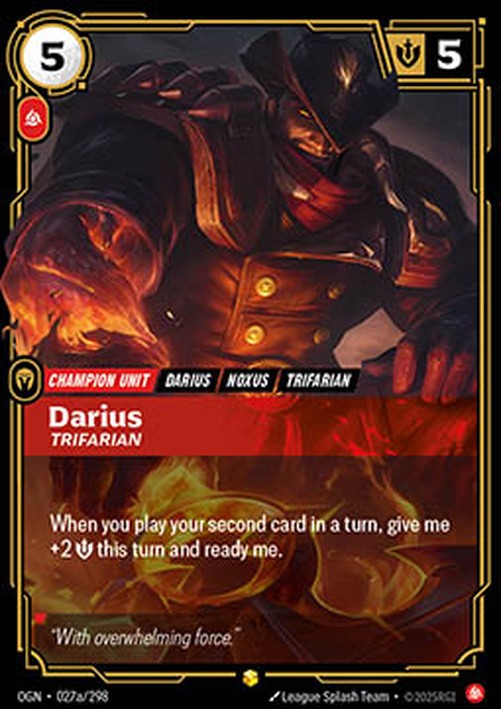 Riftbound OGN Darius, Trifarian (V.2 - Showcase)