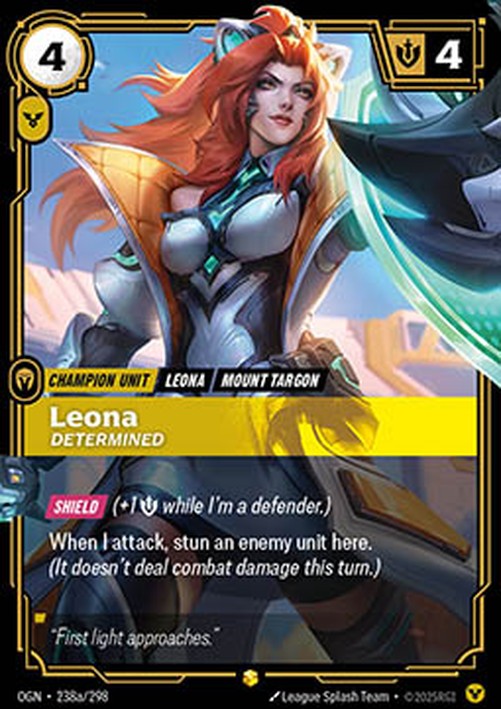 Riftbound OGN Leona, Determined (V.2 - Showcase)