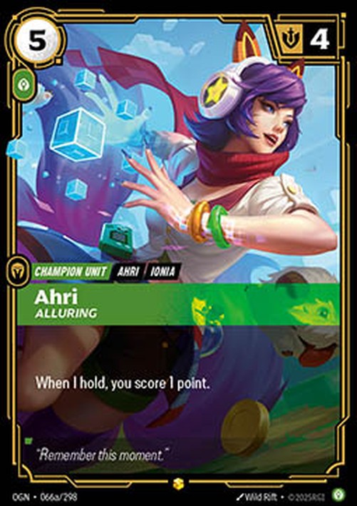 Riftbound OGN Ahri, Alluring (V.2 - Showcase)
