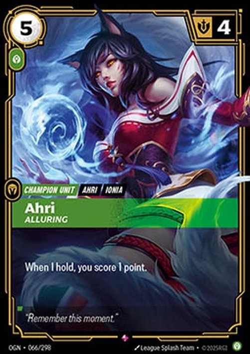 Riftbound Ahri, Alluring (V.1 - Rare)