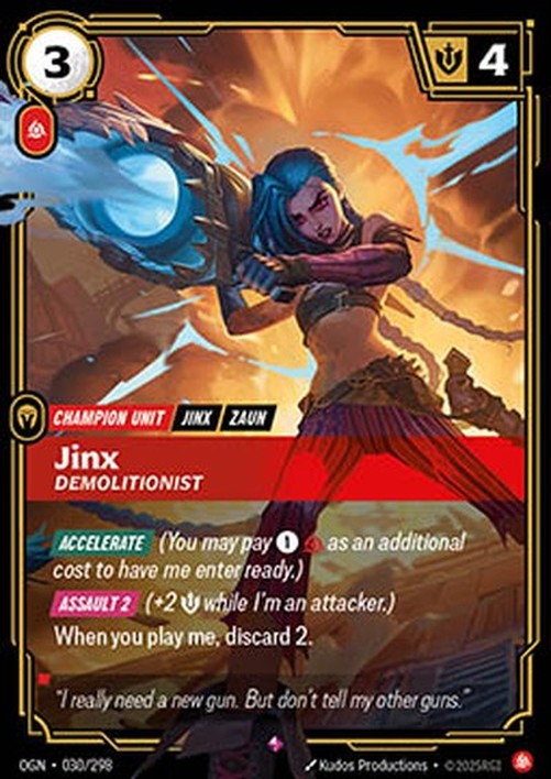 Riftbound Jinx, Demolitionist (V.1 - Rare)