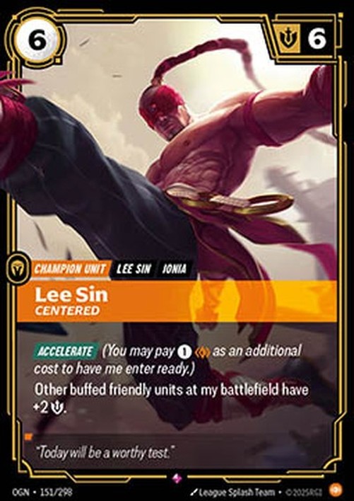 Riftbound Lee Sin, Centered (V.1 - Rare)