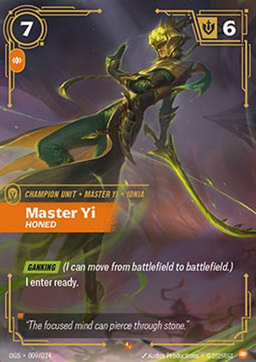 Riftbound Master Yi, Honed